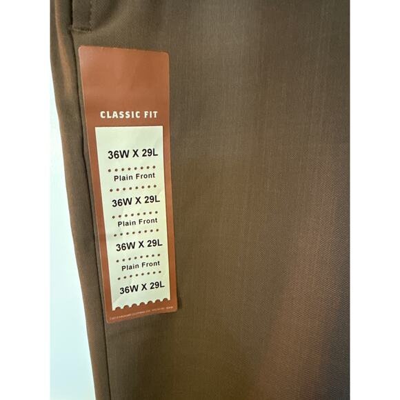 Haggar Men’s Short Dress Pants 36x29 Mocha Classic Fit Repreve NWT - Picture 6 of 10
